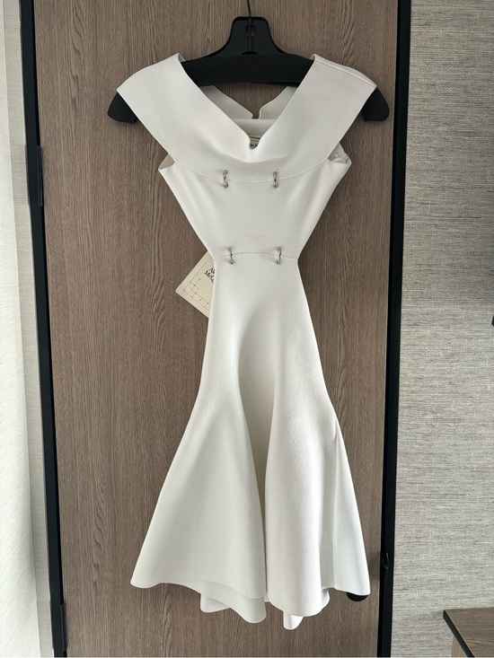 Alexander McQueen Dresses & Skirts - Alexander McQueen White Sculpted Fit-and-Flare Mini Dress
